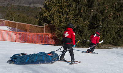 Ski Patrol on Ski Hill