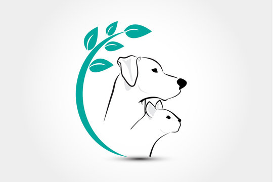 Dog and cat vector image logo design