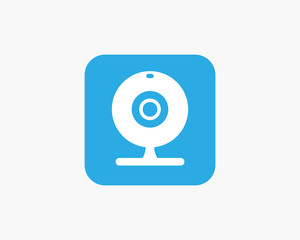 Camera, webcam icon. Vector illustration, flat design.