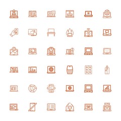 Editable 36 touchscreen icons for web and mobile