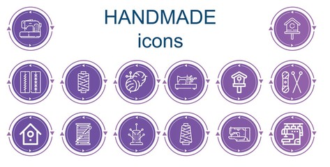 Editable 14 handmade icons for web and mobile