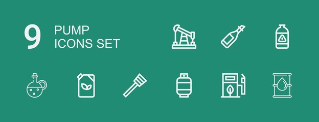 Editable 9 pump icons for web and mobile