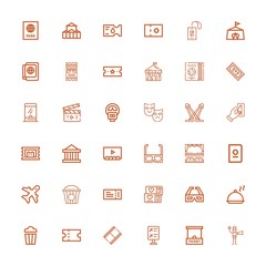 Editable 36 ticket icons for web and mobile