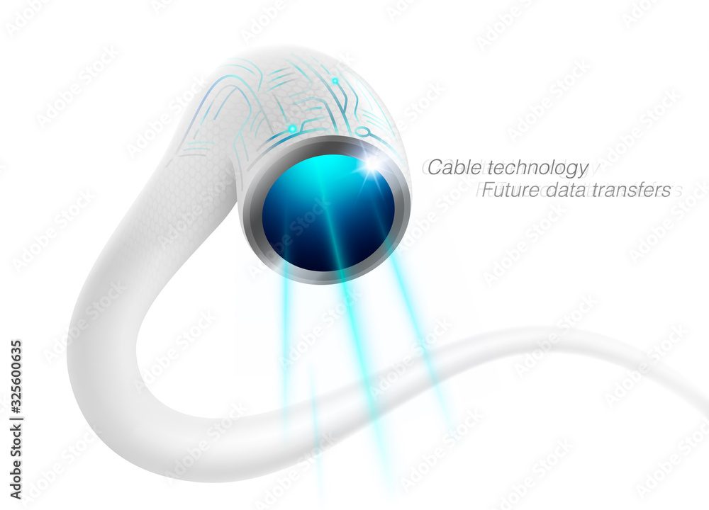 Poster cable technology for future high speed data transfers to support the 5g system. vector eps file.