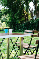 Table setting for a garden lunch