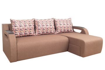 Brown sofa isolated on a white background. 