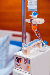 Medical Care,Detail of IV saline solution drip for patient in hospital