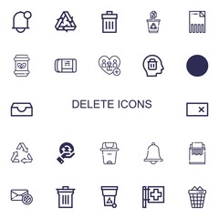 Editable 22 delete icons for web and mobile