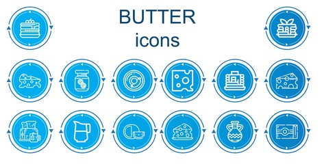 Editable 14 butter icons for web and mobile