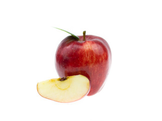Red apples isolated on white background.