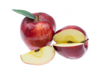 Red apples isolated on white background.