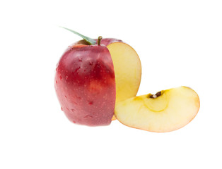 Red apples isolated on white background.
