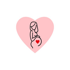 pregnant woman, stylized vector symbol