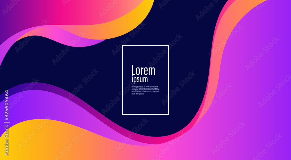 Poster fluid blurred gradient background. abstract geometric backdrop for poster, fluid 3d shapes compositi