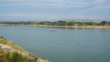 Fototapeta na wymiar Ferry boat on the river