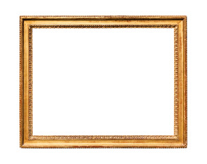 horizontal vitage wooden painting frame isolated