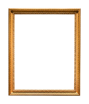 vertical narrow old picture frame isolated