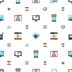 screen icons pattern seamless. Included editable flat Digital illustration, e-Book, responsive web design, Mobile Learning, media player icons. screen icons for web and mobile.