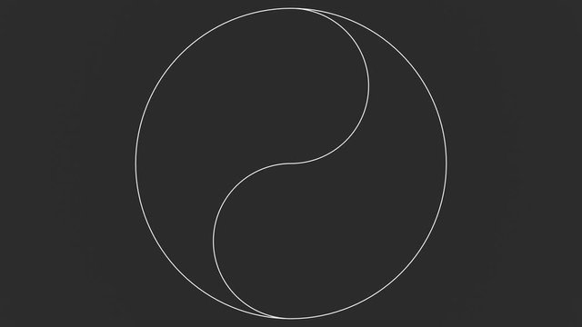 Ying & Yang Symbol 3D Animation, Hintergrund schwarz
