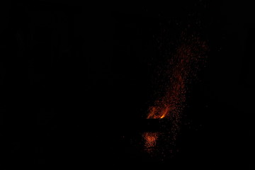 Fototapeta na wymiar fire on black background