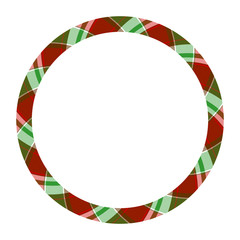Circle borders and frames vector. Round border pattern geometric vintage frame design. Scottish tartan plaid fabric texture. Template for gift card, collage, scrapbook or photo album and portrait..