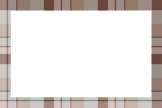 Vintage frame vector. Scottish border pattern retro style. Tartan plaid ornament.