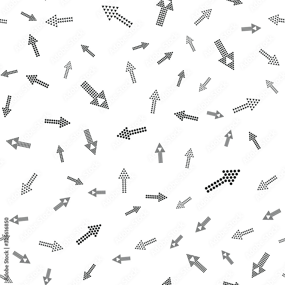 Poster seamless vector pattern with different arrows. modern cursor illustration