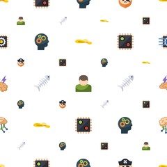 head icons pattern seamless. Included editable flat woman hat, User, pirate, Cognitive Science, fish bone, AI Decision, Brain storm, Deep learning icons. head icons for web and mobile.