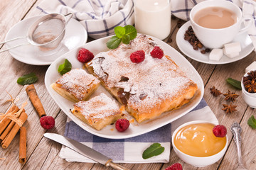 Bougatsa - Greek puff pastry with cream