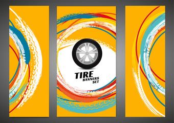 Grunge Tire Poster Set © Double Brain
