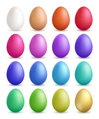 Colored eggs. Happy easter symbols collection vector colorful eggs. Easter gift stylized various colored eggs, traditional holiday illustration