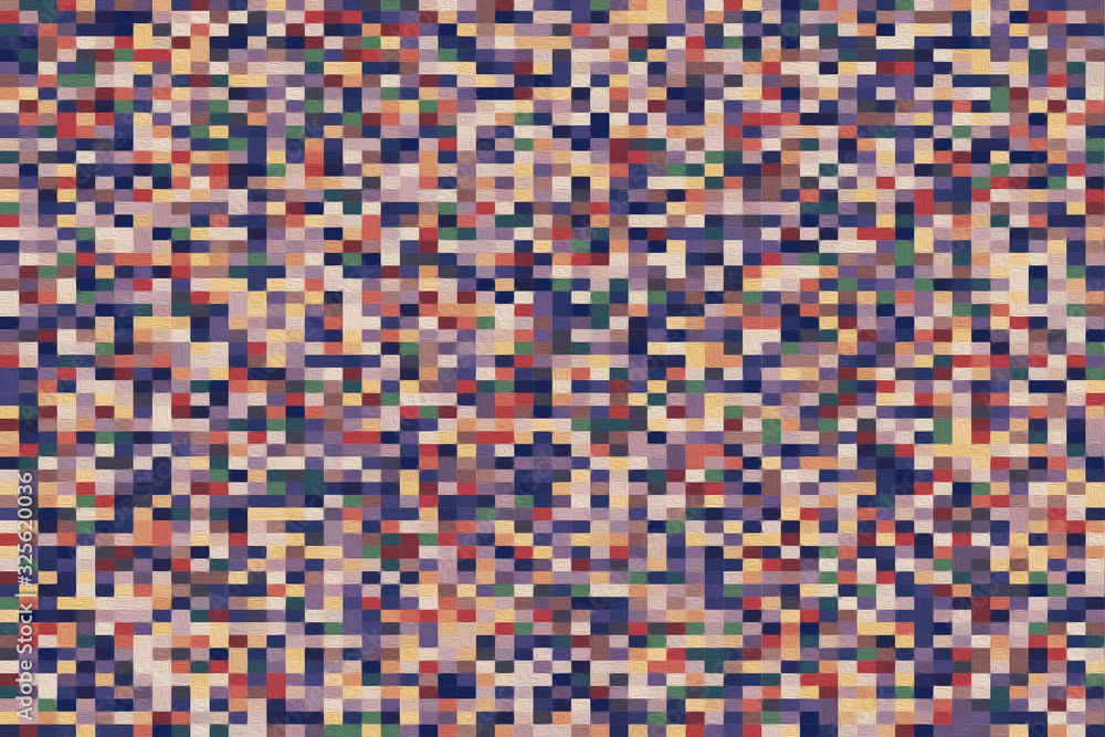 Poster abstract geometric pattern. multicolor figures. texture for print and banner. oil paint on canvas st