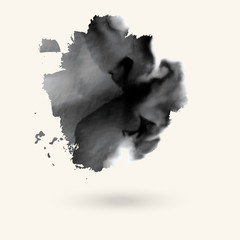 Abstract black ink element for web design. Vector.
