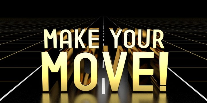 Make your move concept, road - 3D rendering