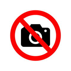 No camera SLR. sign,camera or photo,record,video recording isolated on white background,warning label icons