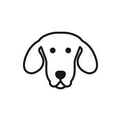 Dog face icon design isolated on white background. Vector illustration