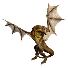 Obraz premium 3D Rendering Fairy Tale Dragon on White