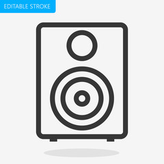 Speaker Icon Vector Editable Stroke Pixel Perfect