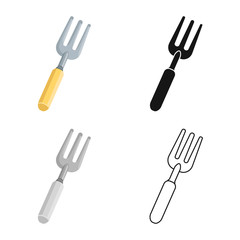 Isolated object of pitchfork and fork symbol. Graphic of pitchfork and agricultural stock symbol for web.