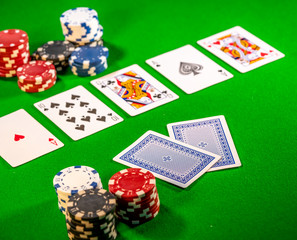 The Turn (fourth street) in a game of Texas Holdem poker