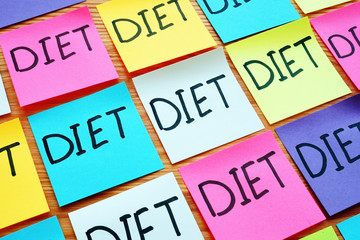 Words Diet as symbol of different weight loss methods.