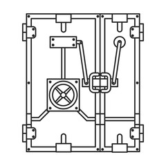 Safety door vector icon.Outline vector icon isolated on white background safety door .