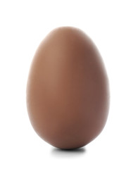 Sweet chocolate Easter egg on white background
