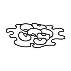 Heap of bean vector icon.Outline vector icon isolated on white background heap of bean .