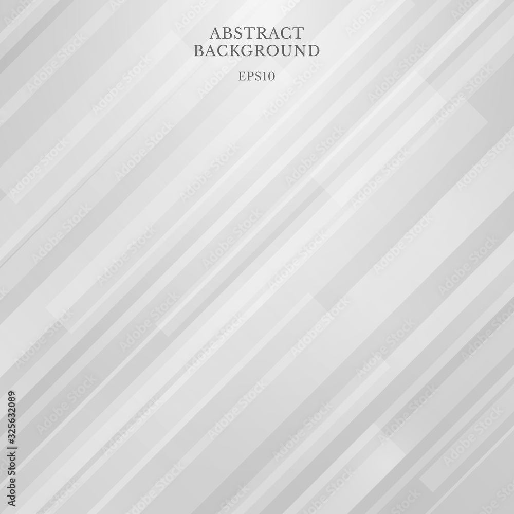 Wall mural abstract modern white and gray diagonal stripes pattern background and texture.