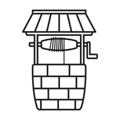 Stones well vector icon.Outline vector icon isolated on white background stones well .