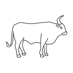 Bull vector icon.Outline vector icon isolated on white background bull.