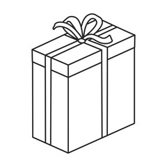 Gift box vector icon.Outline vector icon isolated on white background gift box.