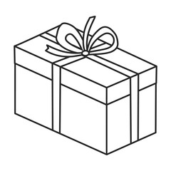 Giftbox vector icon.Outline vector icon isolated on white background giftbox.