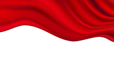 Abstract gradients fabric red waves sale banner template background.